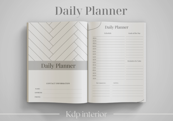 Download Free Daily Planner -  KDP Interior - Free daily planner Collection