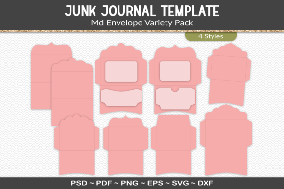 Download Junk Journal Envelopes Template Kit - Envelopes Collection
