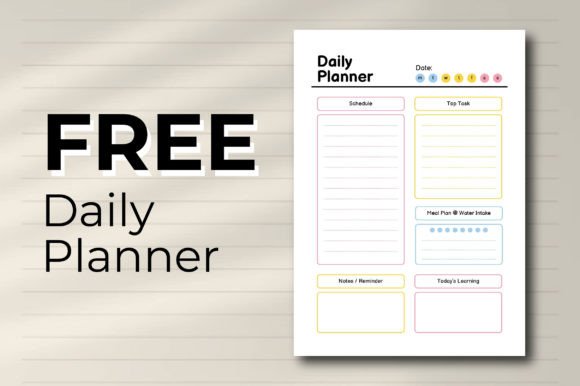 Download Free Daily Planner Clean and Colorful - Free daily planner Collection