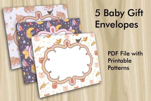 Download 5 Baby Gift Envelopes - PDF Printable - Envelopes Collection