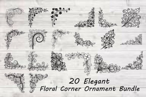 Download Elegant Floral Corner Ornament - Premium Bundle