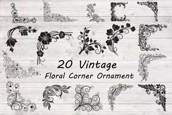 Download Vintage Floral Corner Ornament - Premium Resources