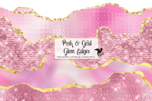 Download Pink and Gold Glam Edges Clipart - Glam Collection