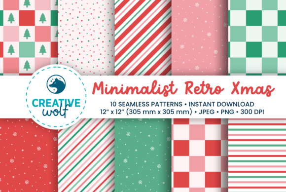 Download Minimalist Retro Christmas Patterns - Christmas patterns Collection